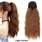 Drawstring Ponytail Clip In as Real Human Hair Extensions Corn Wavy Pony Tail US