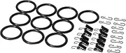[IKEA] IKE-102.172.40 SYRLIG Gardinenringe mit Klemme und Haken in schwarz (38mm) curtain rings with clamp and hook in black (38 mm)
