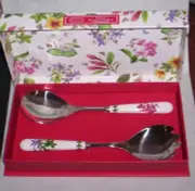 Portmeirion Exotic Botanic Garden Salad Servers NEW in Box