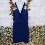 Aidan By AIDAN MATTOX Navy Blue Dress Size 4 $175 Wedding Party Lace Petal Hem