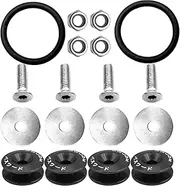 Universal Billet Bumper Trunk Quick Release Fastener Kit, Quick Release Trunk Front Rear Bumper Fasteners Fenders Holders Car Bumper Clips Kit (Black)