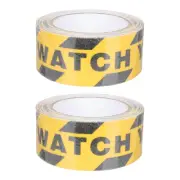 2 Rolls Watch Your Step Tape Warning Sign for Stairs Anti-Slip Floors