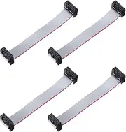 uxcell 4 Pcs IDC Flat Ribbon Cable, 2.54mm Pitch 15mm Width 10cm Long 12 Pin FC to FC Flat Ribbon Connector Jumper Wire for PC, LED Displays