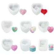 3D Heart Rose Flower Silicone Mold for Bath Soap Making Cake Chocolate