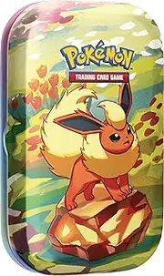 Pokémon TCG: Scarlet & Violet—Prismatic Evolutions Mini Tin – Flareon (2 Booster Packs & 1 Coin)
