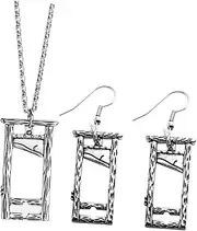 [LALADEFIEE] Clavicle Necklace Vintage Earrings Set Matching Gothic Pendant for Women's Jewellery