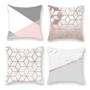 4Pcs Rose Golden Powder Pillow Peach Skin Velvet Sleeve 1 Cushions & Decorative Pillows