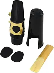 FUNFANG Alto Saxophone Mouthpiece, Plastic with Cap, Metal Buckle, Reed, Pads, E♭ Key