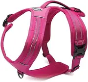 Record - Action Alps Dog Harness - Fuchsia Colour - Size XL - Material: Nylon Braided with Reflective Bands 3M ScotchLite - Circumference 90-125 cm