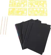 DIY Scratch Painting Kit Sheets of Scratch Drawing Papers Pens Safe for Boys and Girls for Preschool Primary School