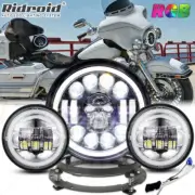 7" RGB LED Headlight + Fog Passing Lights for Harley-Davidson Touring Road King