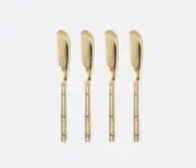 Blue Pheasant Liliana Polished Gold Cheese Spreaders, Set/4 - NEW!