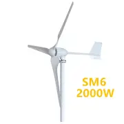 SM6-2000w Power Generator 24V 48V 96V 3 Nylon Fiber Blade Horizontal Home Wind Turbines Wind Generator Power Windmill