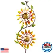 DREAMSOUL Sunflower Wind Spinners Outdoor, Metal Wind Sculptures and Spinners
