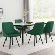 Artiss Dining Chairs Set of 4 Velvet Swivel Base Green