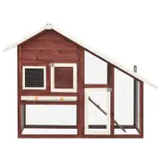 Andala Pets Rabbit Hutch Mocha and White 140x63x120 cm Solid Firwood