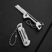 Mini Stainless Steel Square Head Mini Folding Knife Keychain Portable KnifePW
