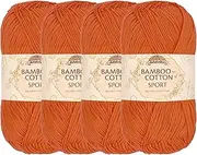 JubileeYarn Bamboo Cotton Sport Yarn - 50g/Skein - Burnt Orange - 4 Skeins