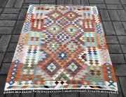Hand Woven Afghan Wool Kilim, Size: 190 X 160 cm, Flat Woven Handmade Floor Rug