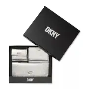 Dkny Women’s Lumen 3 Piece Wallet Set in Gift Box Silver One Size NWT