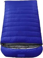 Ultralarge Double Person Sleeping Bag - 220x130CM, 1800g/2000g White Goose Down for Cold Weather Camping Comfort(Blue 2000g)
