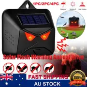 Solar Night Guard Lamp Energy Saving Red LED Deterrent Lights Animal Repeller AU