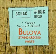 Genuine Bulova 6CHAC RF 10 Sweep Second Hand Watch Part 65C NEW OLD STOCK