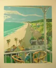 ROBERT FRAME " View From The Balcony" 28.5"x24"Signed/# GALLERY LIQUIDATION $350
