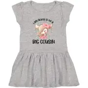 Inktastic Floral Deer Fawn I Am Going To Be A Big Cousin Toddler Dress Family