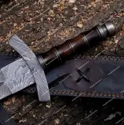 Custom Hand Forged Damascus Steel Blade Viking Sword, Medieval / Knight Sword
