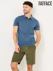 FatFace Stoke Navy Blue Short Sleeve Polo Shirt (AB4067) | $68