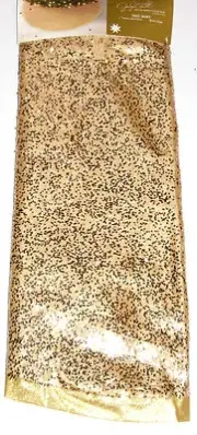 Christmas Tree Skirt 52 inches Gold, Glimmer & Glistens Jaclyn Smith, NWT