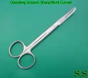 3 PIECES OF OPERATING DISSECTING SCISSORS 6" CURVED SHARP BLUNT