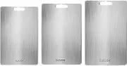 3Pack Titanium Cutting Board - Stainless Steel Chopping Board Set for Kitchen,Large Meat Cutting Boards Hanging Steel Chopping Board for Home Kitchen Cooking Outdoor
