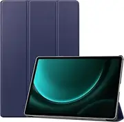 [YKNIUFLY] Case for Samsung Galaxy Tab S9 FE Plus, PU Slim Cover, with Auto Sleep/Wake up Hard Trifold Stand Cover, Case for Samsung Galaxy Tab S9 FE Plus.(Navy Blue)