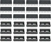Pack of 12 PT2399 Echo Delay IC Chips Including 12 Pieces 16-Pin DIP Microchip IC Socket