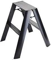 Step Ladder 2-Step ladders Lightweight Folding Aluminum Alloy Step Stool with Anti-Slip Wide Tread for Household, Office, Painting, Decorating, Electricians, Changing Bulbs Folding Step Stool(Black)