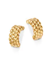 Moon & Meadow 14K Yellow Gold Multi Bead Half Hoop Earrings