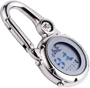 [SAFIGLE] Practical Carabiner Watch Tool Blue Design for Adventure Events Multifunctional with Date Alarm and Compass Features for Nurses and Outdoor Enthusiasts