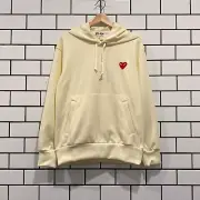 COMME DES GARCONS CDG PLAY RED HEART PULLOVER HOODIE IVORY AZ-T174-051-3