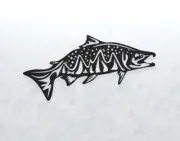 Metal Salmon - Mountain Stars - Alaskan Wall Art