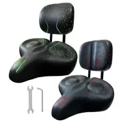 Universal Bicycle Seat Large Comfort Wide Saddle Seat With Back Rest Cushion