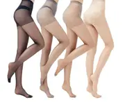 Women's Pantyhose Control Top Sheer Tights - 4 Pairs