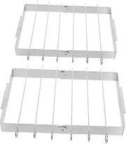 Cabilock BBQ Skewer Rack - Folding Stainless Steel with Kebab Sticks Portable Barbecue Holder for Outdoor Grilling Camping Patio Parties