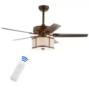 JONATHAN Y JYL9604A Edith 52" 3-Light Metal/Wood LED Ceiling Fan with Remote ...