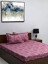 King Size Bedsheet 144 TC Cotton Premium Bedsheet & 2 Pillow Covers, Size: 274 X 274 Cms - Fade Less Colors - 2003