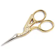 3-1/2" Stork Embroidery Scissors, Gold
