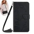 For Samsung Galaxy A03s A13 A14 A53 A54 Crossbody Strap Embossed Wallet Case