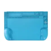 Soldering Mat 17.7"x11.8" Silicone Large Electronics Repair Work Mat, Blue