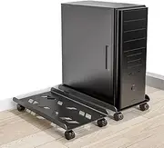 10 Computer Stand | Guardrail Design CPU Rolling Holder | Computer Chassis Heightened Rack with Flexible Wheel Kot-au